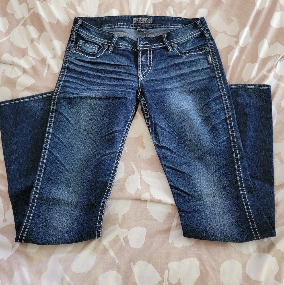 Silver twisted bootcut
